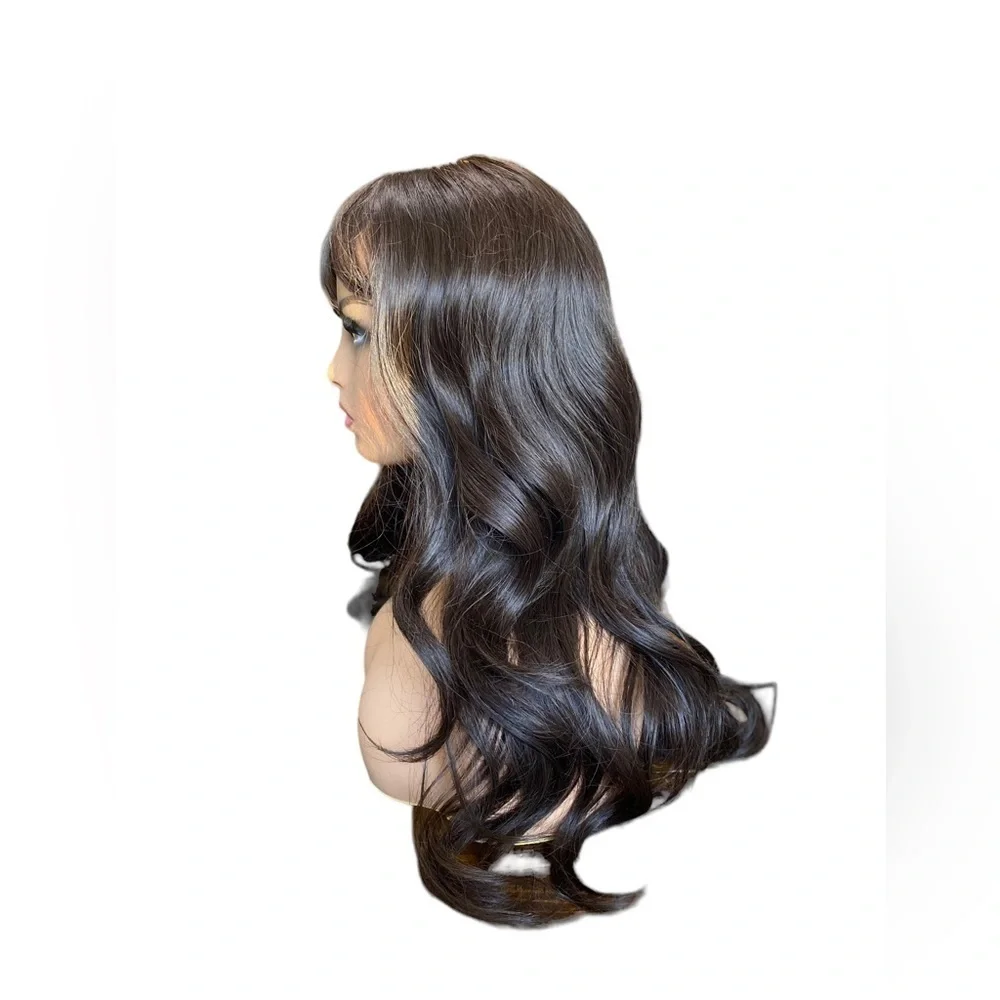 Rich Dark Chocolate Medium Lenght Wig - Calssic wig cap